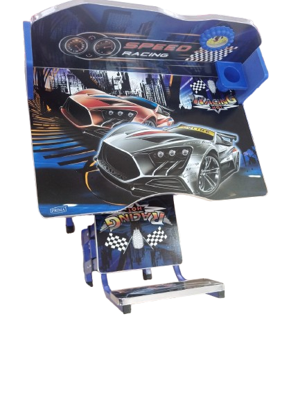 Racing Car Study Table - Blue Executive Adjustable Kids Desk - Children's Furniture